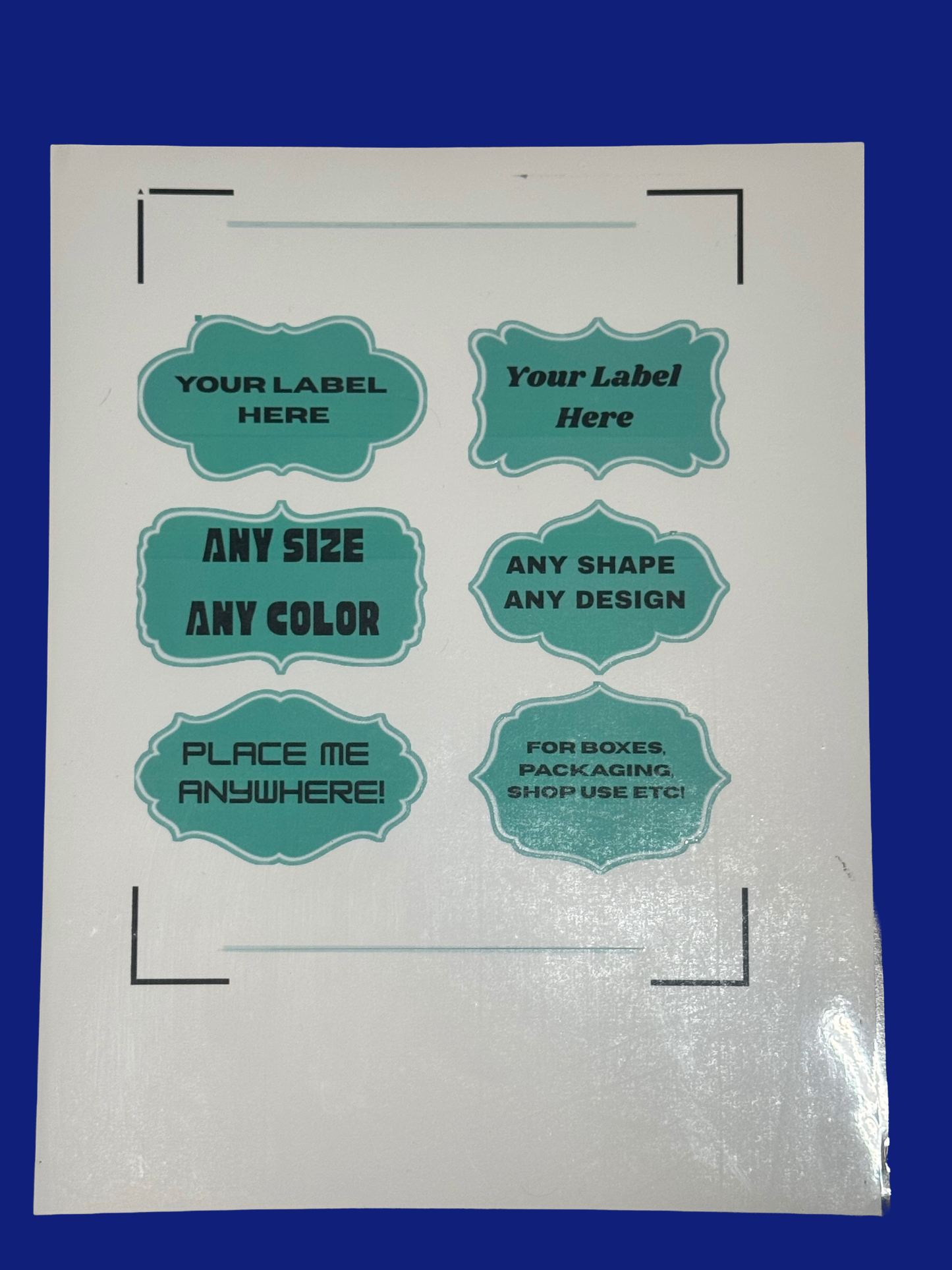 Custom Branded Label Sheet - For Business, Home, Office, Windows, Any Use