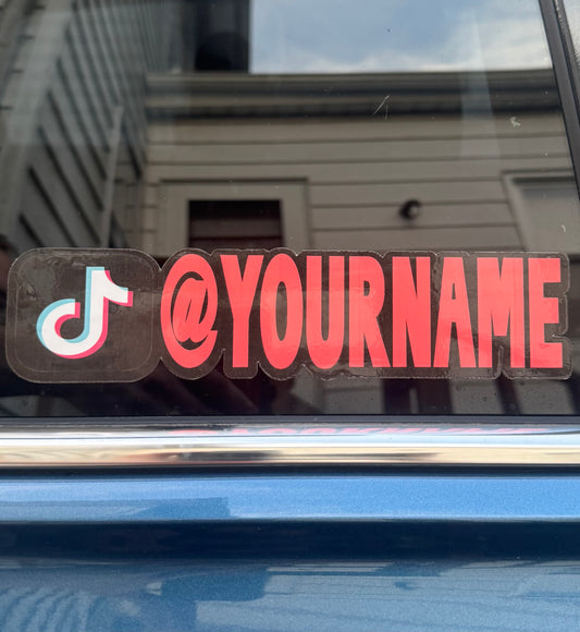 Custom Printed Permanent Vinyl Social Media Tag Die-Cut Sticker 7”