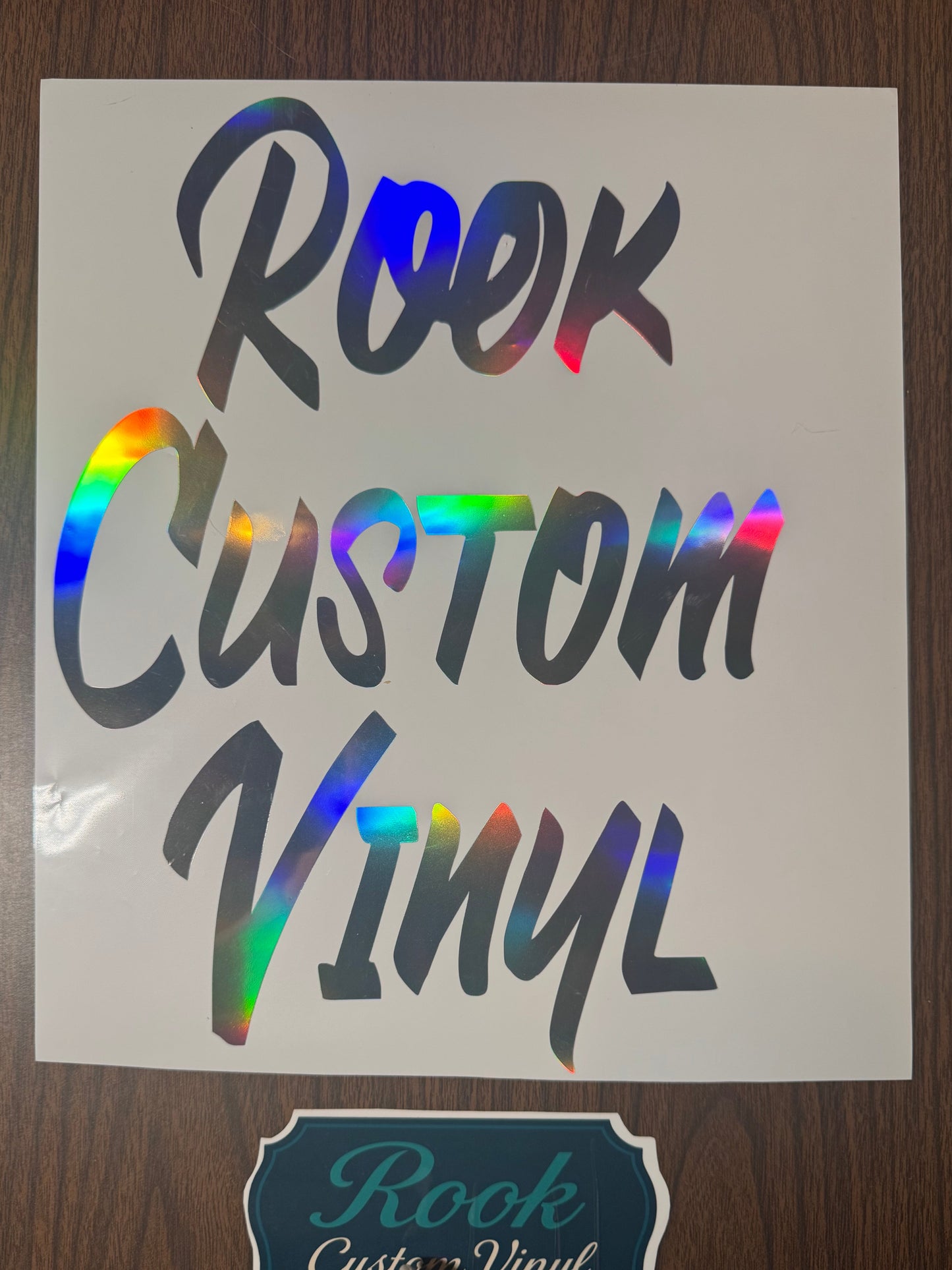 Custom Vinyl Hanging Metal Sign with Your Design + Pre-Drilled Holes