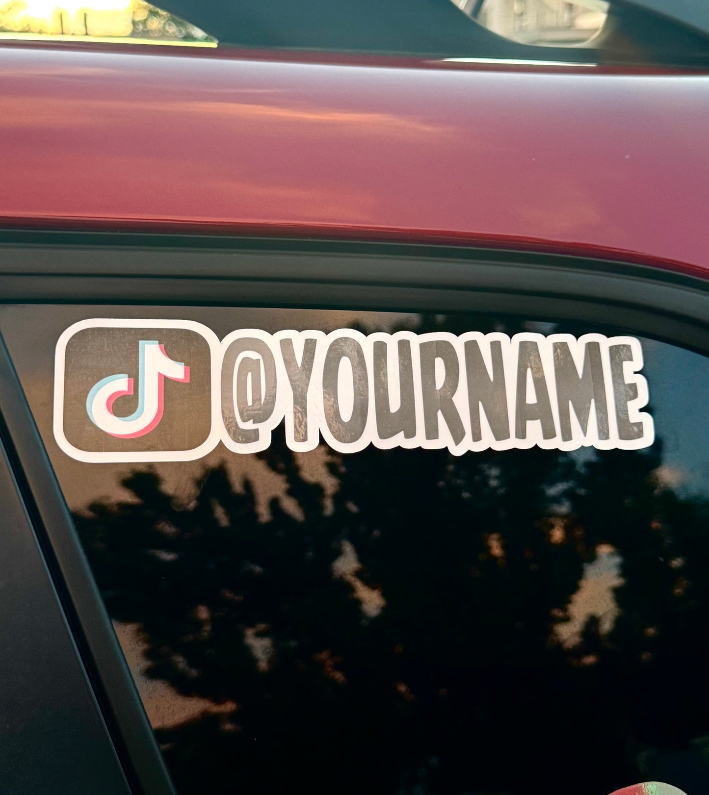Custom Printed Permanent Vinyl Social Media Tag Die-Cut Sticker 7”