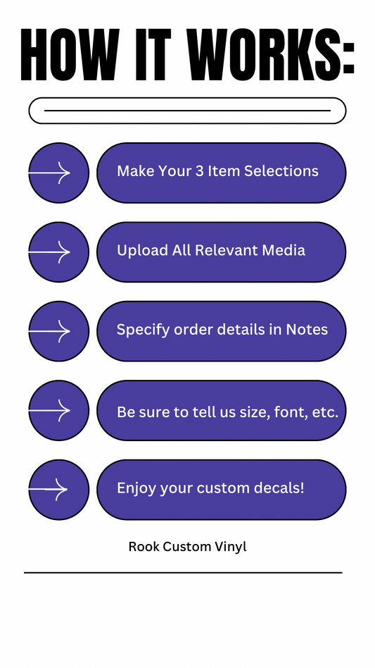 Pick 3 Variety Custom Decal Starter Pack - Bundle & SAVE (See Options In Description!)