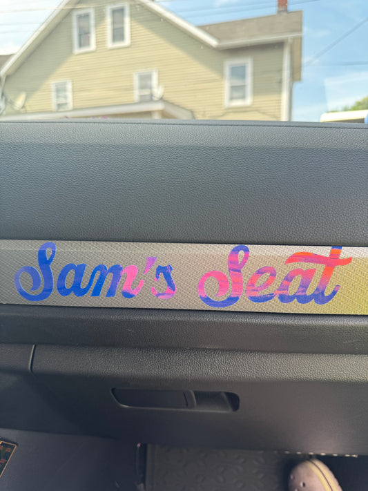 Personalized Custom Name Decal for Couples - Passenger Princess Sticker for Car Dashboards, Passenger Windows, & Door Jamb