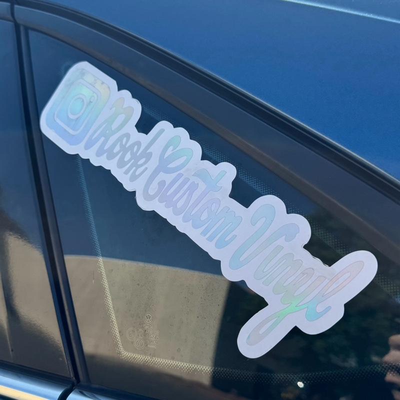 Custom Printed Permanent Vinyl Social Media Tag Die-Cut Sticker 7”