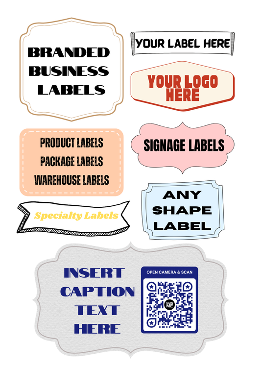 Custom Branded Label Sheet - For Business, Home, Office, Windows, Any Use