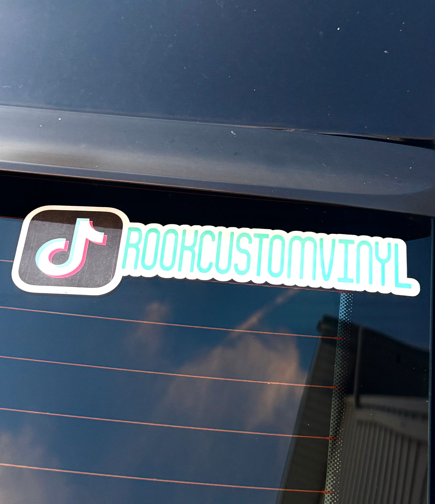 Custom Printed Permanent Vinyl Social Media Tag Die-Cut Sticker 7”