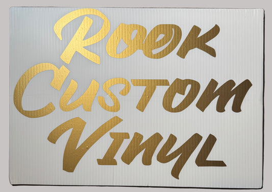 Custom Vinyl Hanging Metal Sign with Your Design + Pre-Drilled Holes