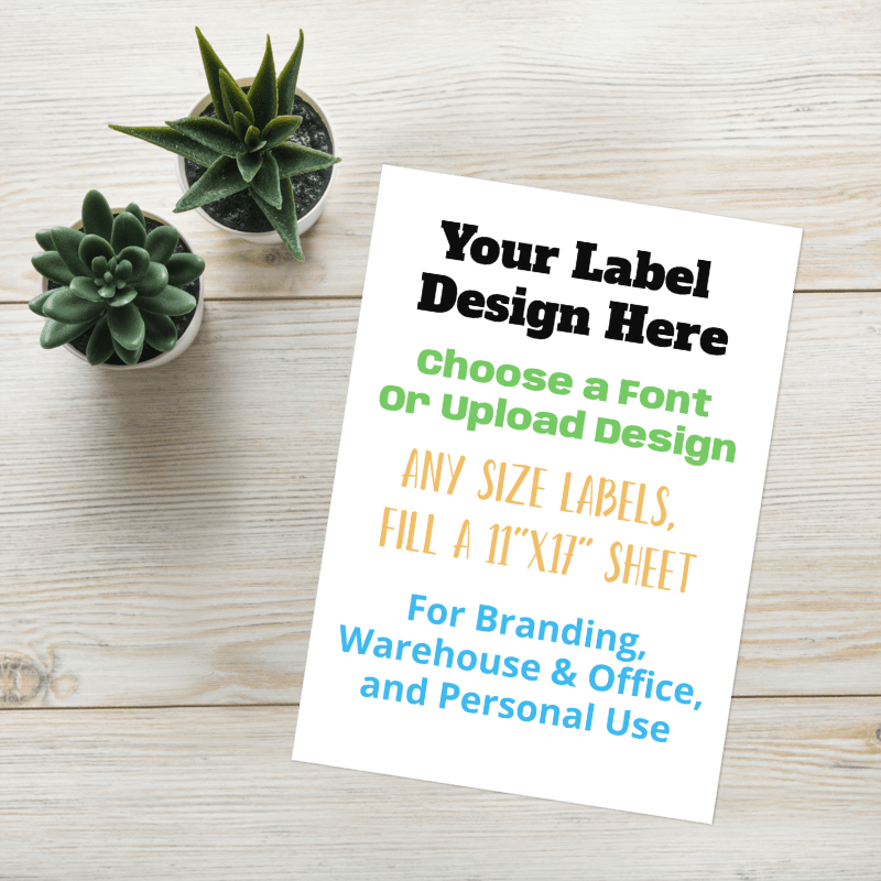 Custom Branded Label Sheet - For Business, Home, Office, Windows, Any Use