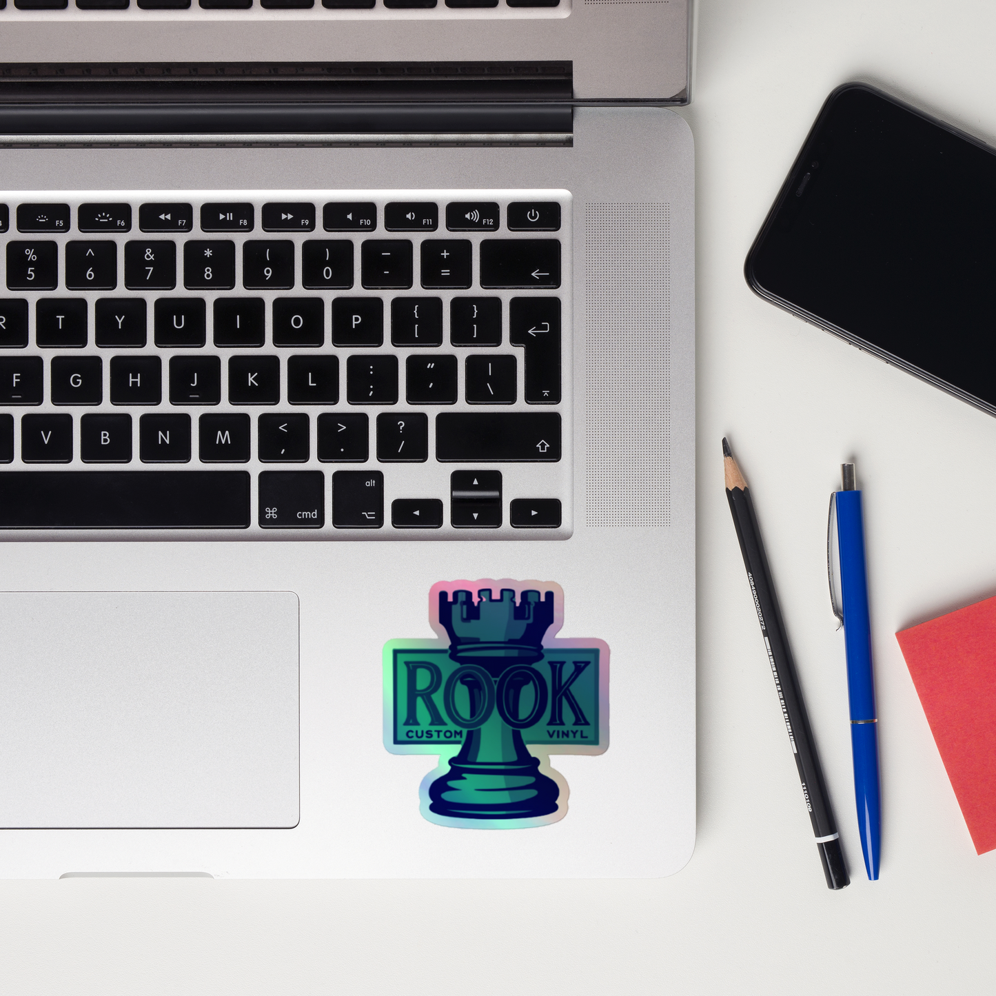 Holographic Hot-Embossed Rook Custom Vinyl Logo Sticker