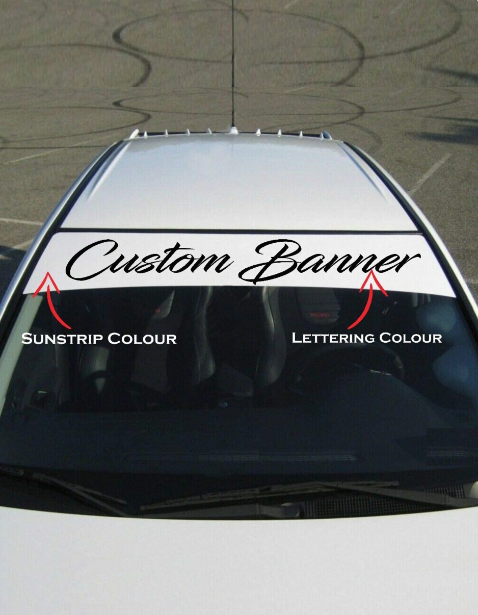 Custom 5 Foot Vinyl Sun Strip Decal for Cars, SUV's, & Trucks